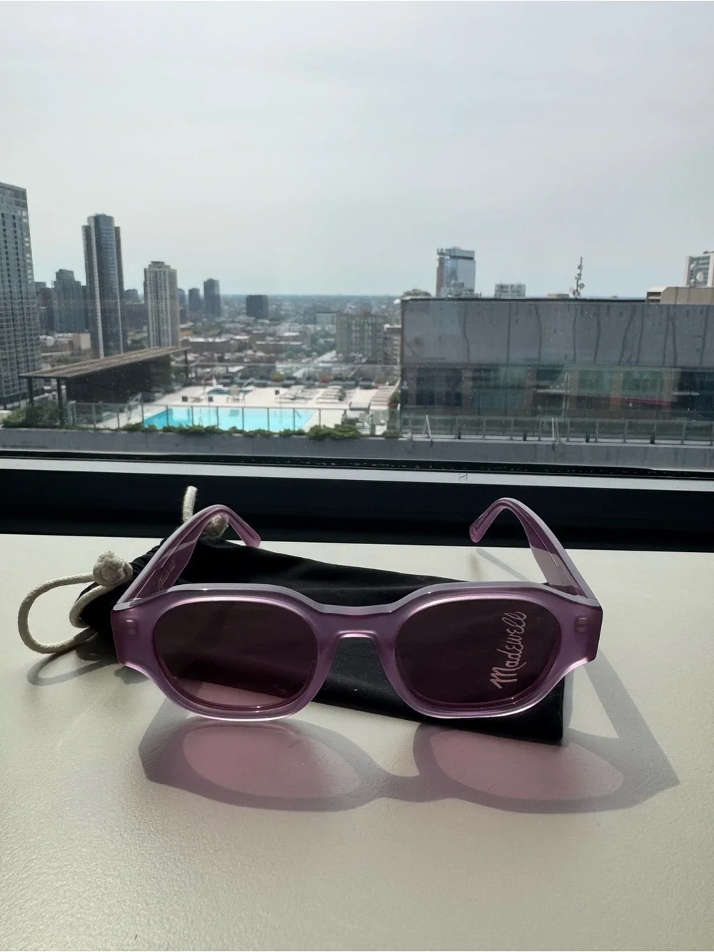 Madewell Lavender Jelly Round-Edge Sunglasses